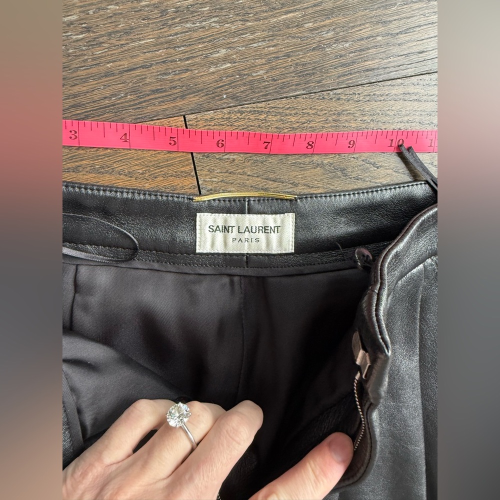 YSL Saint Laurent $3250 pleated lamb leather pants - Picture 4 of 9